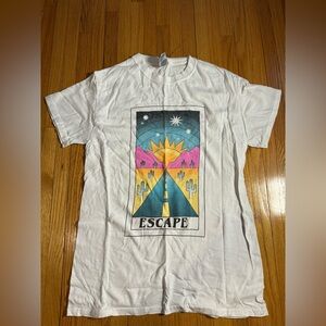 Tarot Card “Escape” Graphic Tee White Adult Small